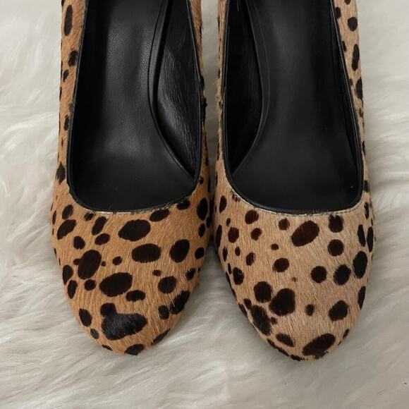 Tory Burch Heels Womens 7.5 Tan Black Leather Animal Print Cheetah‎ Calf Hair - Picture 6 of 14